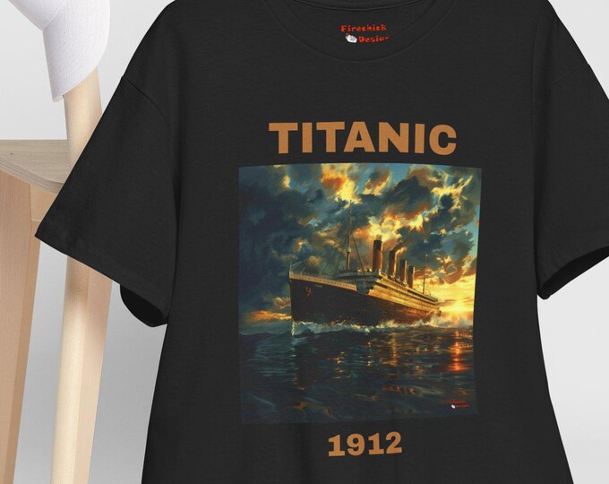 Vintage Titanic Cotton Tee, Retro Cruise Ship Graphic Shirt, Historical Sailing Boat Top, Nautical Ocean Tee, Titanic Gift for History Buffs