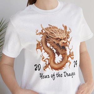 T-Shirt, Chinese Year of the Dragon 2024 Tee, Unisex Top, Chinese Zodiac Dragon Shirt, Lunar New Year Gift, Dragon Lover Gift