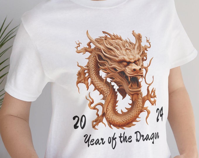 T-Shirt, Chinese Year of the Dragon 2024 Tee, Unisex Top, Chinese Zodiac Dragon Shirt, Lunar New Year Gift, Dragon Lover Gift