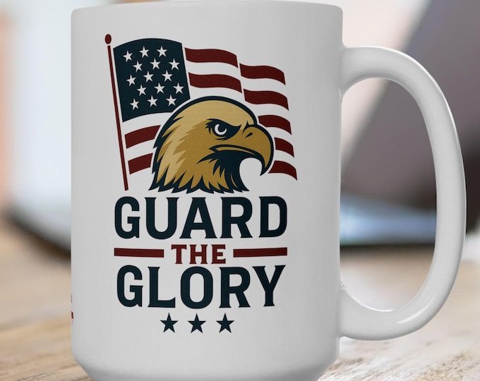 Patriotic Mug, USA Flag Coffee Cup, American Pride Tea Mug, Military Veteran Gift, Fourth of July Drinkware, Red White Blue Kitchen Decor