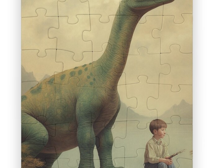 Kids' Puzzle, 30-Piece - Dinosaur Theme Jigsaw Puzzle for Boys, Brachiosaurus and T-Rex Options, Educational Toy, Gift for Children, Fun