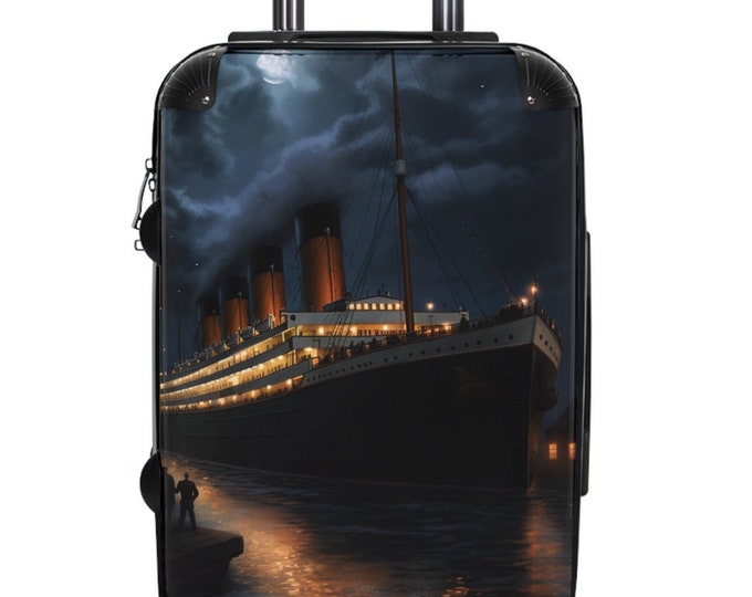 RMS Titanic Moonlit Suitcase | Ocean Liner Cruise Ship Sailing Luggage Bag Carry-on Travel Packing Traveling Unique Bags