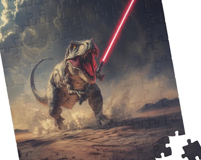 Jurassic Adventure Puzzle, T-Rex, Dinosaur Gift, Family Fun, Kids Activity, Puzzle Nights, Educational Toy, Star Wars Fan Gift, Jedi Gifts