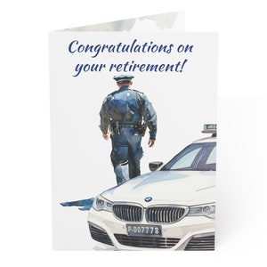 Polizist Ruhestand Grußkarte (1ea. oder 10er Paket) 270gsm Papier, 5x7 Zoll, Glückwunschkarte, Cop Geschenke Ersthelfer