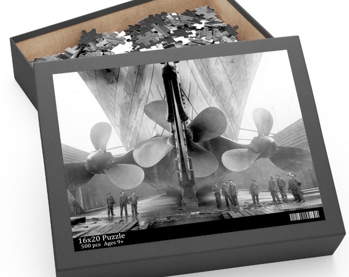 Historical Titanic Propeller Puzzle in Gift Box, 120-500 Pieces, Ages 9+ RMS Unsinkable Ship White Star Line Puzzler Collector Collection
