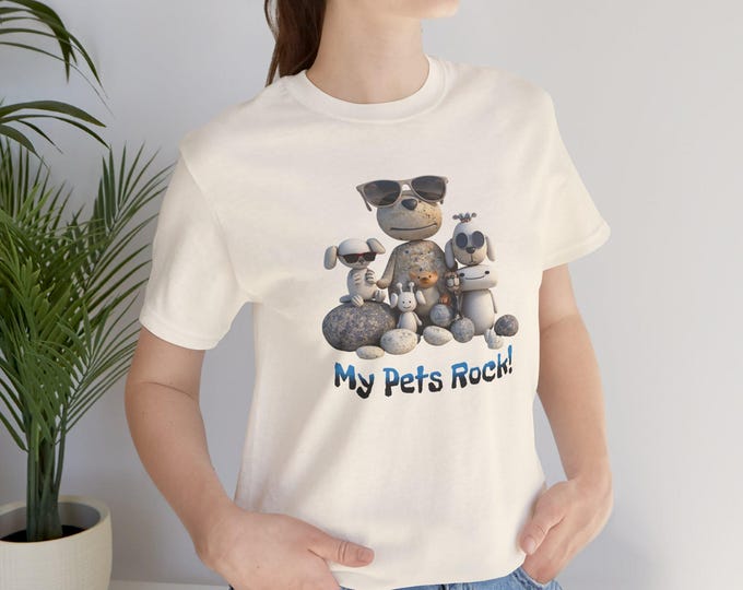 My Pets Rock (#2)Unisex Jersey Short Sleeve Tee Animal lover Canines Feline Dogs Cats Critters Fur Baby Fun Humorous Silly