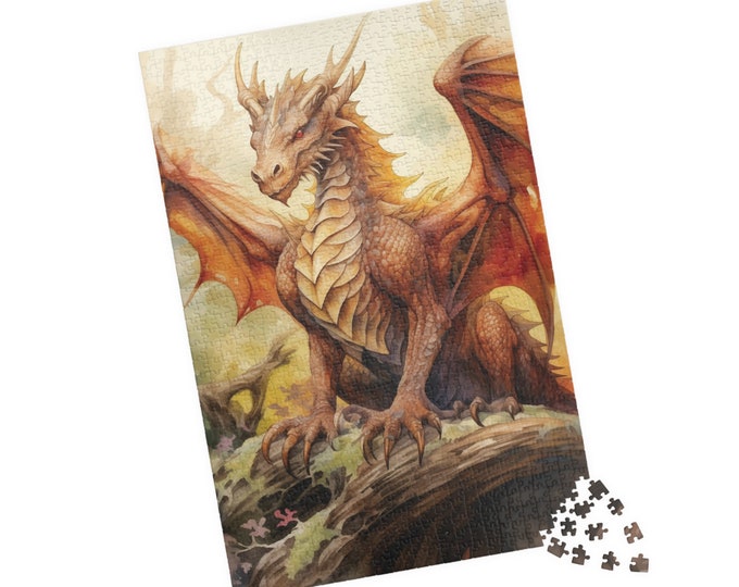 Chinese Wood Dragon Puzzle (110, 252, 520, 1014-piece) Feng Shui 2024 Year Jig Saw Achieve Progress Grow Expand Health Strength Good Fortune