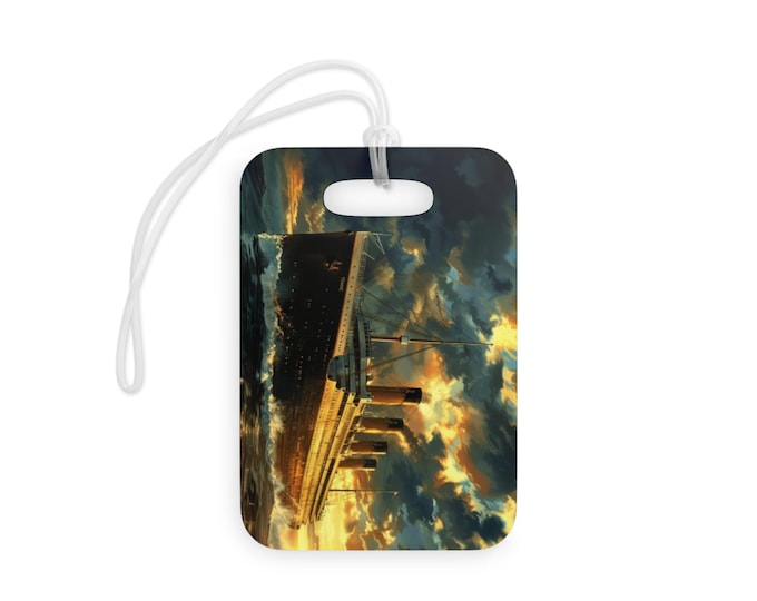 Titanic Watercolor Luggage Tags, Personalized Travel Accessories, Cruise Ship Bag Tags, Nautical Vacation Gifts, Name Address Phone Tags