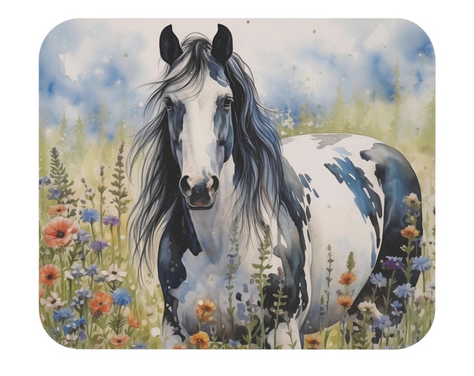 Horse Mouse Pad (Rectangle) Equine Paint Quarter Equestrienne Pony Stallion Mare Racehorse Colt Filly Animals Steed Computer Accessory