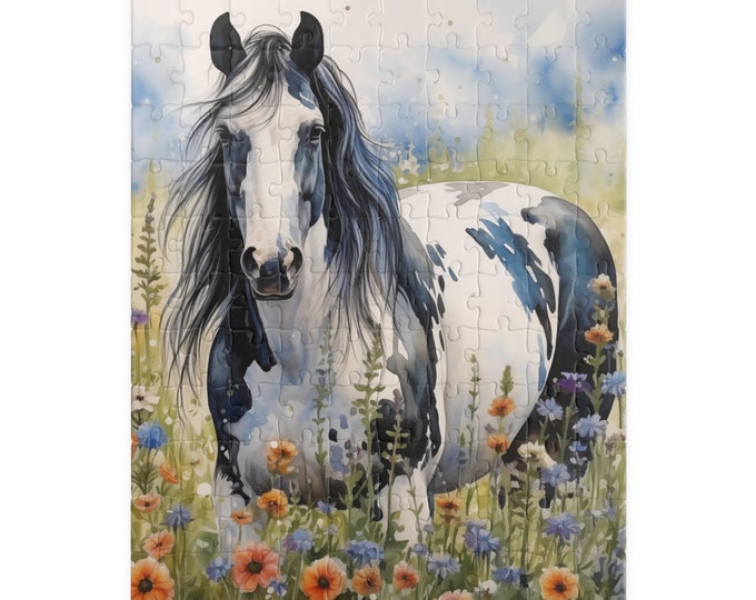 Paint Horse Puzzle (110, 252, 520, 1014-piece) Equine Quarter Equestrienne Pony Stallion Mare Racehorse Colt Filly Animals Steed Jig Saw