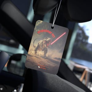 Dinosaur Jedi Car Air Freshener - Unique Gift for Star Wars Fans, Car Accessories, Cute Dino Air Freshener, Car Decoration, Car Scent