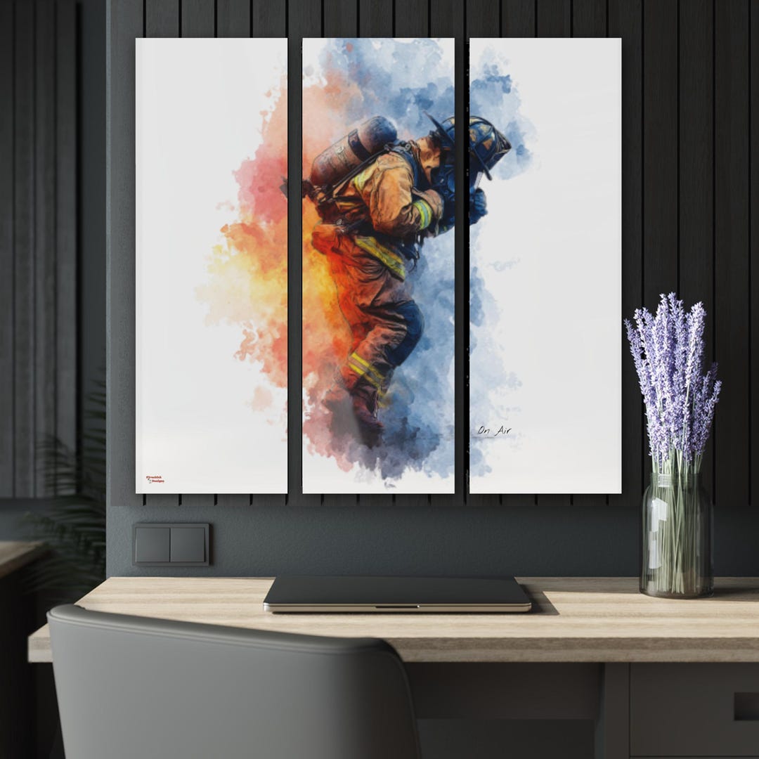 Firefighter Acrylic Prints - Heroic Home Wall Art, Gift for Him ...