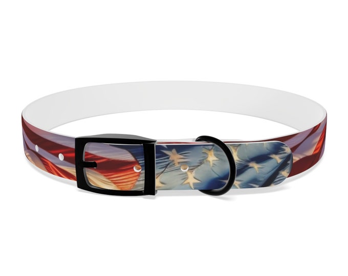 Firechick Designs "My Mom is a Firefighter" Dog Collar | American Flag Firewoman Neckwear Pet Harness Collars USA Dog Moms Fur Babies
