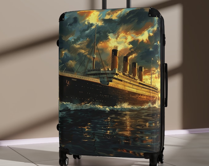 RMS Titanic Sunset Suitcase | Luggage Bag Carry-on Ocean Liner White Star Line Cunard Queen Mary Traveler Beautiful Scene