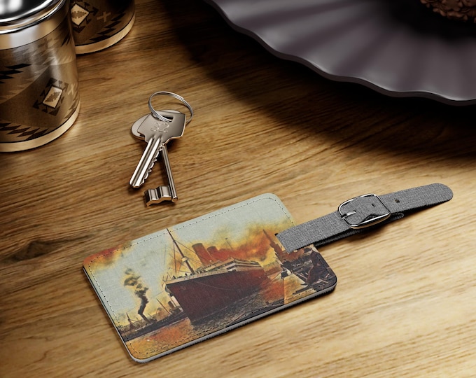 Titanic Vintage Ship Luggage Tag, Travel Accessory, Nautical Gift, Personalized Bag Tag, Perfect for Vacation or Business Travel