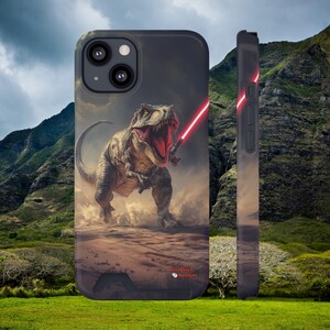 Funda para teléfono con diseño de dinosaurio Jedi, funda para teléfono con diseño de T-Rex, billetera para teléfono, tarjetero, accesorio para teléfono, regalo geek