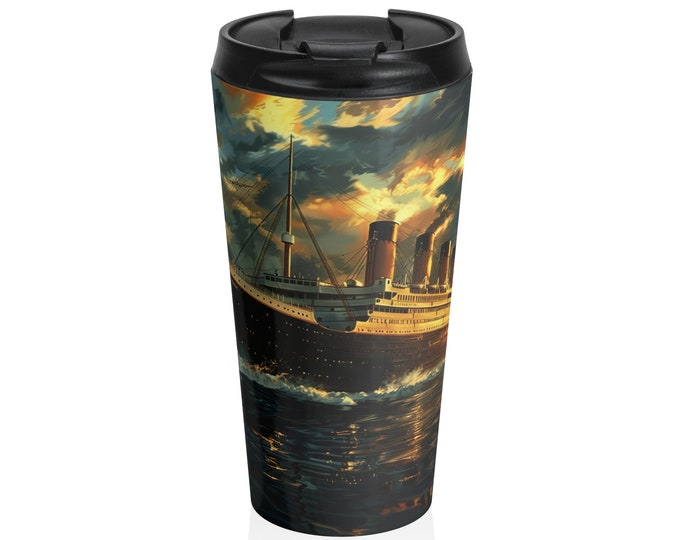 RMS Titanic Stainless Steel Travel Mug | Insulated Cup Ocean Liner Legend White Star Line