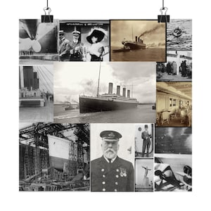 Titanic Posters, Matte Horizontal , Historical Photos, 11x9, 13x10, and 10x10 inches available, Giclée Print, Archival paper Unsinkable Ship