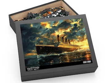 Titanic Puzzle, 3 Sizes to Choose From, 120 to 500 Pieces, Gorgeous Image of the Ship at Sunrise