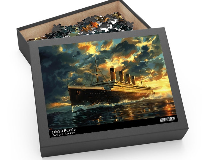 Titanic Puzzle, 3 Sizes to Choose From, 120 to 500 Pieces, Gorgeous Image of the Ship at Sunrise