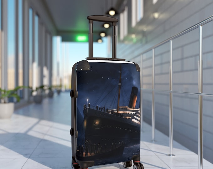 Suitcase, RMS Titanic Vintage Travel Luggage Bag, Retro Voyage Carry-On, Nautical Ocean Liner Trip Duffel, Titanic Lover Gift, Historical