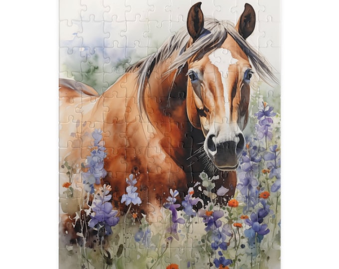 American Quarter Horse Puzzle #4 (110, 252, 520, 1014-piece) Equestrian Animal Equine Pony Stallion Mare Racehorse Tabletop Game Jig Saw