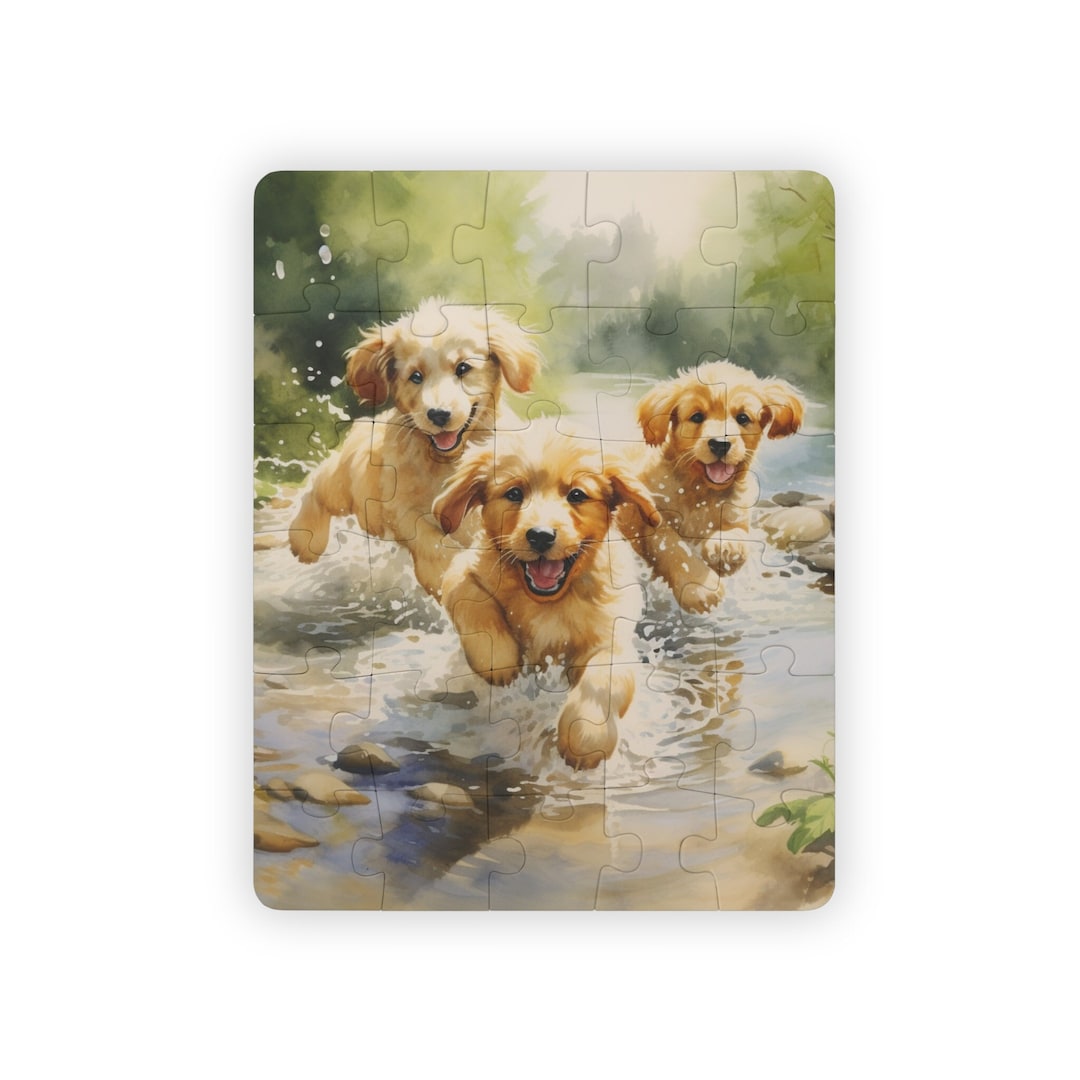 Golden Retriever Puppies 30-piece Kids' Jigsaw Puzzle - Etsy