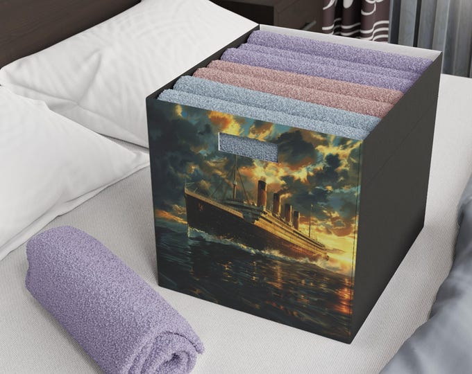 Storage Box, Titanic Sunrise Watercolor Design, Organizer, Jewelry Holder, Decorative Container, Home Decor