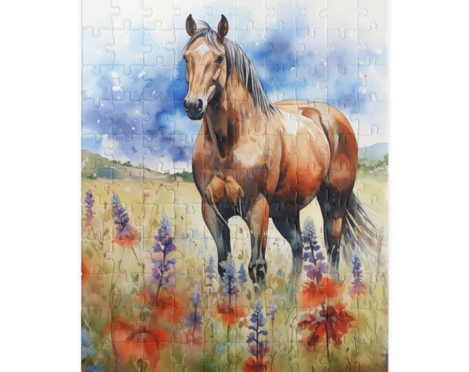 American Quarter Horse Puzzle #2 (110, 252, 520, 1014-piece) Equestrian Animal Equine Pony Stallion Mare Racehorse Tabletop Game Jig Saw