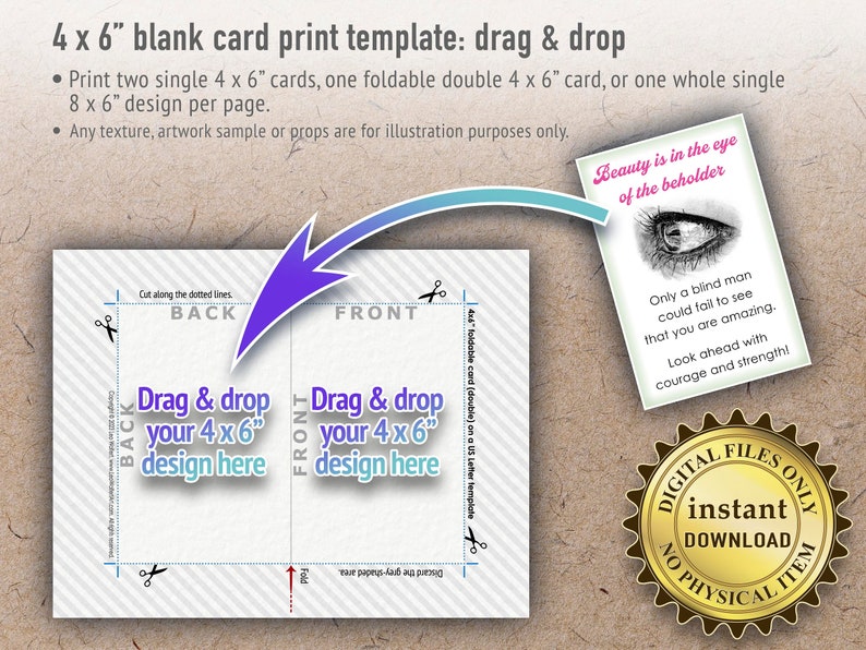 Canva Editable Card Template: 4x6 & 5x7 Printable Layout (digital ...