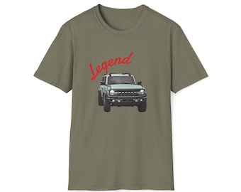 Legendary Bronco T-Shirt: Softstyle Graphic Tee, Car Enthusiast Gift