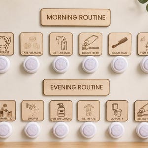 Routineschema voor kinderen | Aangepaste routinekaarten voor aan de muur