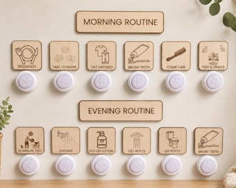 Kids Routine Chart | Custom Routine Cards for Wall