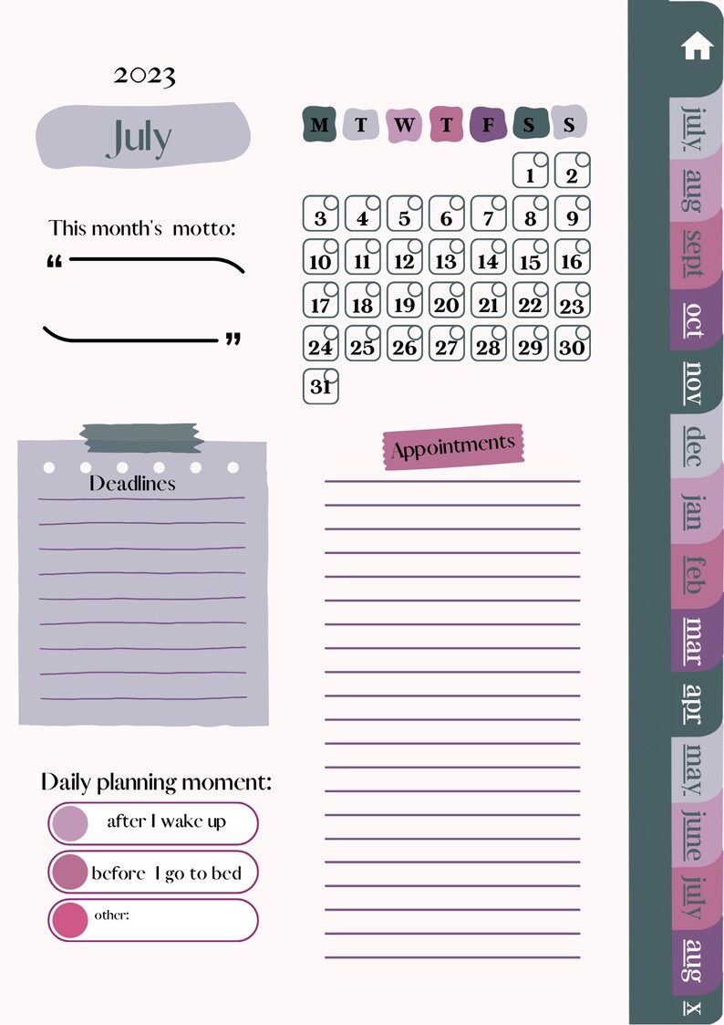 Planner for 2023 2024 Back to School Year Digital Download Etsy