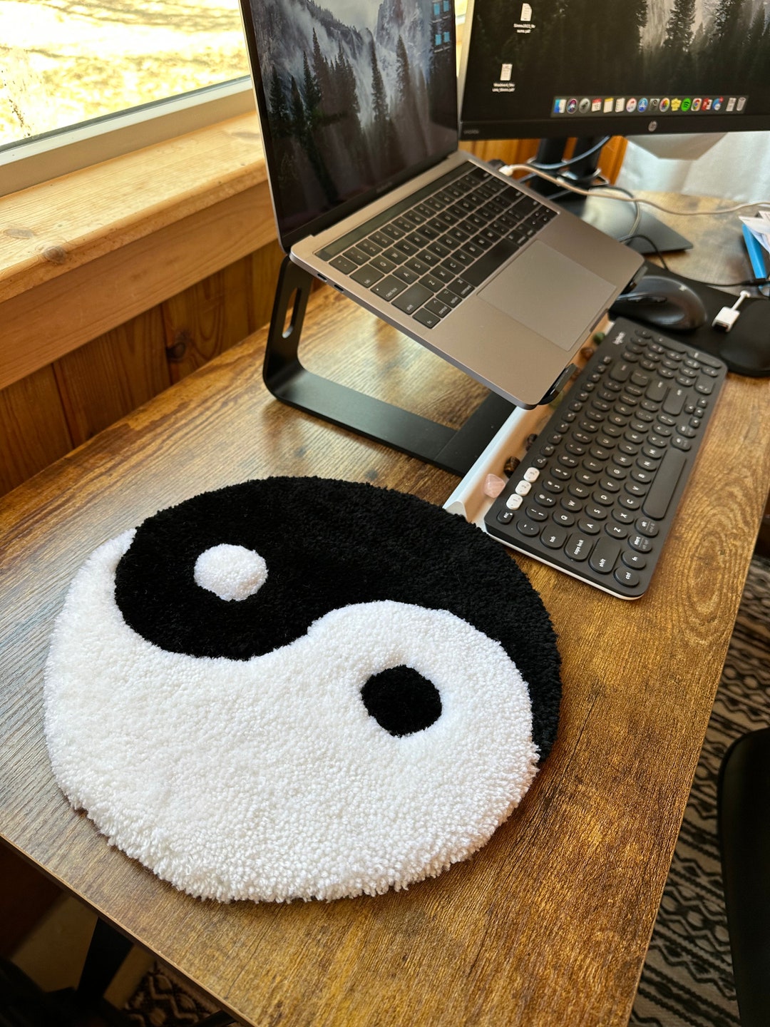 Yin & Yang Mini Rug / Desk Mat - Etsy