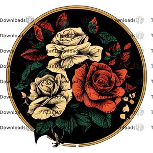 Roses Png Instant Digital Download - Vintage Roses Tshirt Design - Ready to use Vector Graphic - Vintage png - Hippie Png - Wild Roses png