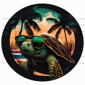 Sea Turtle snorting cocaine with a straw Canvas Print - Canvas