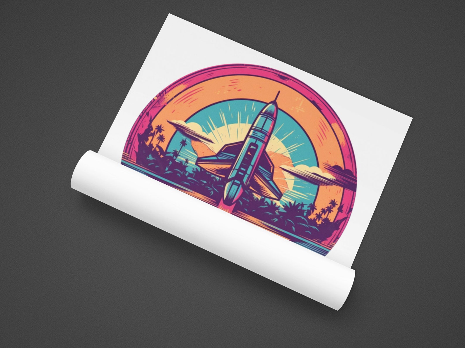 Retro Rocket PNG Instant Digital Download Tshirt Design Print Graphic ...