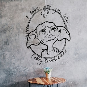 Dobby friend cut svg dxf file wall sticker pdf silhouette template cnc cutting router digital vector instant download