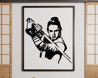 Rey svg, Star Wars, The Mandalorian cut svg dxf file wall sticker pdf silhouette template cnc cutting router digital vector instant download