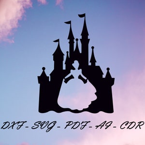 Castle cut svg dxf file wall sticker pdf silhouette template cnc cutting router digital vector instant download