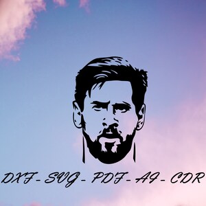 May include: Black and white silhouette of a man's face with a beard and short hair. The background is a gradient of pink and blue.