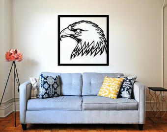 Weißkopfseeadler Schnitt Dxf Datei Wandaufkleber Pdf Silhouette Vorlage CNC-Schneidefräser Digitaler Vektor-Instant Download