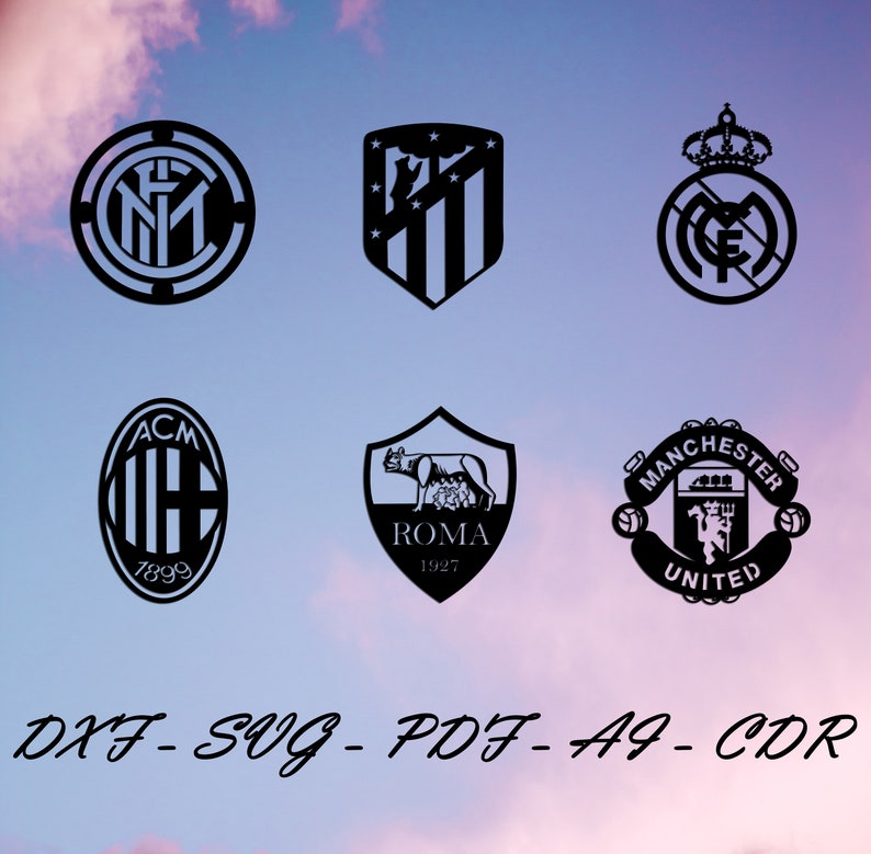 Teams 6 Pieces Svg Cut Svg Dxf File Wall Sticker Pdf Etsy