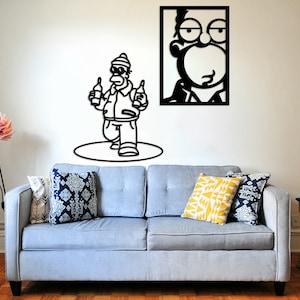 Homer Simpson cut svg dxf file wall sticker pdf silhouette template cnc cutting router digital vector instant download