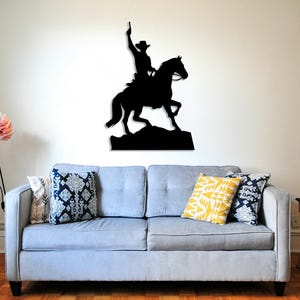 Cowboy cut svg dxf file wall sticker pdf silhouette template cnc cutting router digital vector instant download
