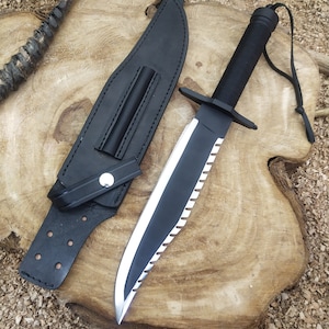 Benutzerdefinierte handgemachte Rambo First Blood Teil 2 Replica Bowiemesser | Filmmesser | Geschenke für Freund | Personalisiertes Geschenk Geburtstagsgeschenk