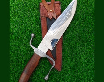 14” Custom Handmade Bowie Knife 12C27 Steel, Hunting Knife, Christmas Gift knife, US Flag Knife, Personalized Gift for him