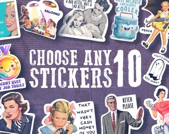 Funny Meme Stickers, Vinyl Sticker Pack, Choose Any 10