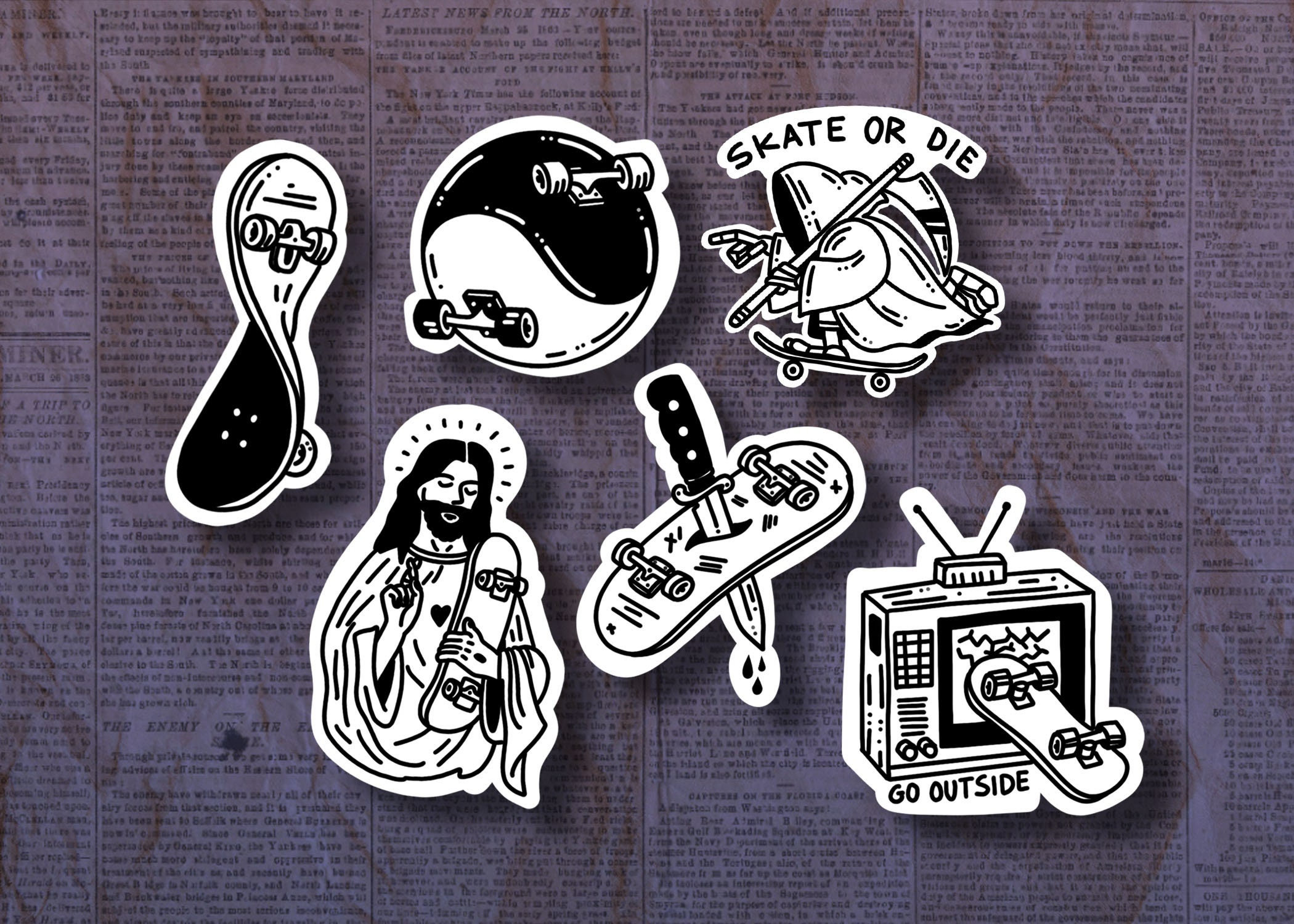 Skateboard Stickers Sticker Packs Cool Skate Stickers, Decals Stuckers for  Bike Laptop Skate [100 PCS Stickers], SD2 : : Computers